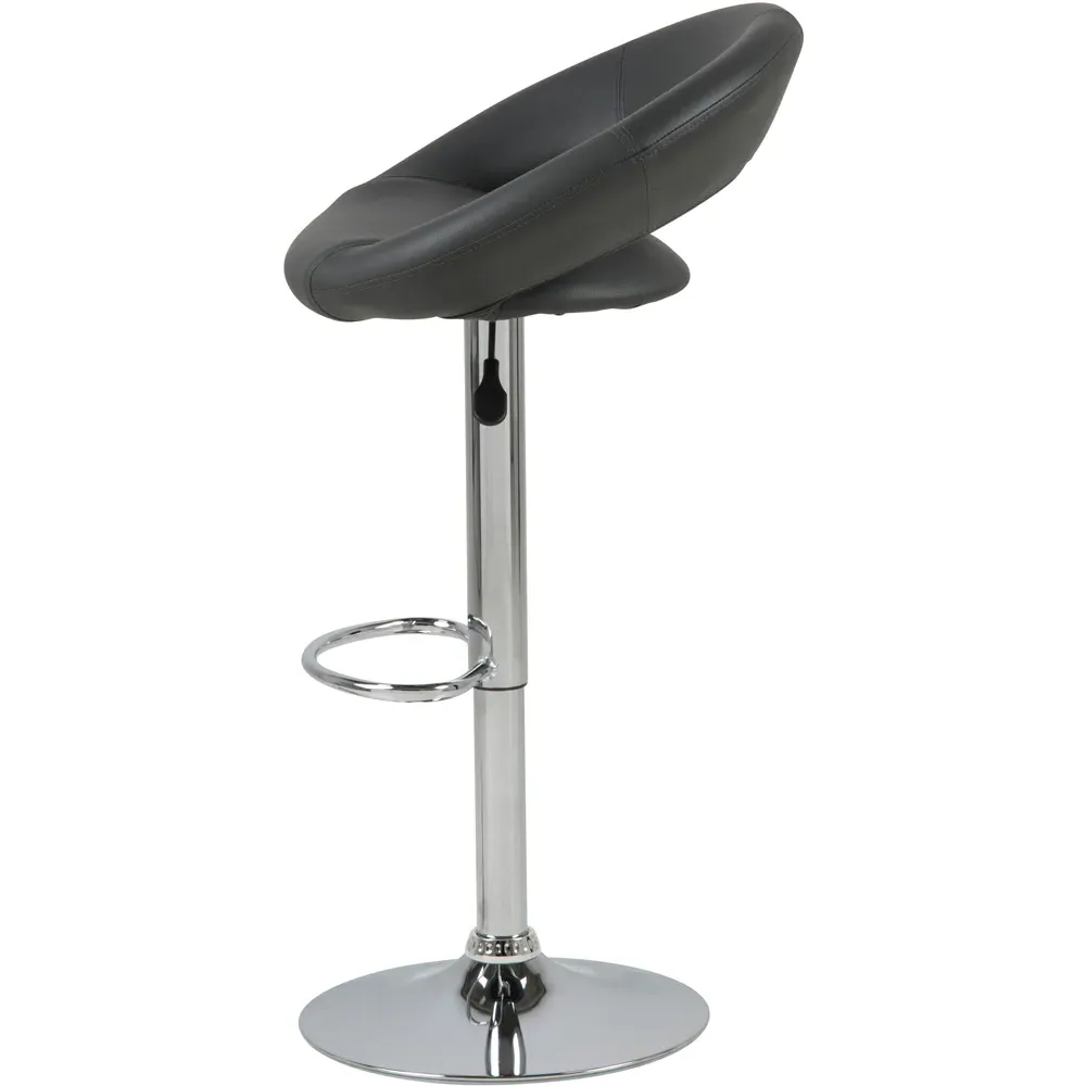 Florence Plump Swivel Bar Stool with Open Back - Black