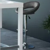 Florence Plump Swivel Bar Stool with Open Back - Black