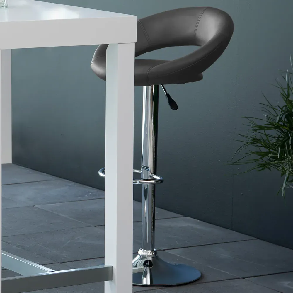 Florence Plump Swivel Bar Stool with Open Back - Black image