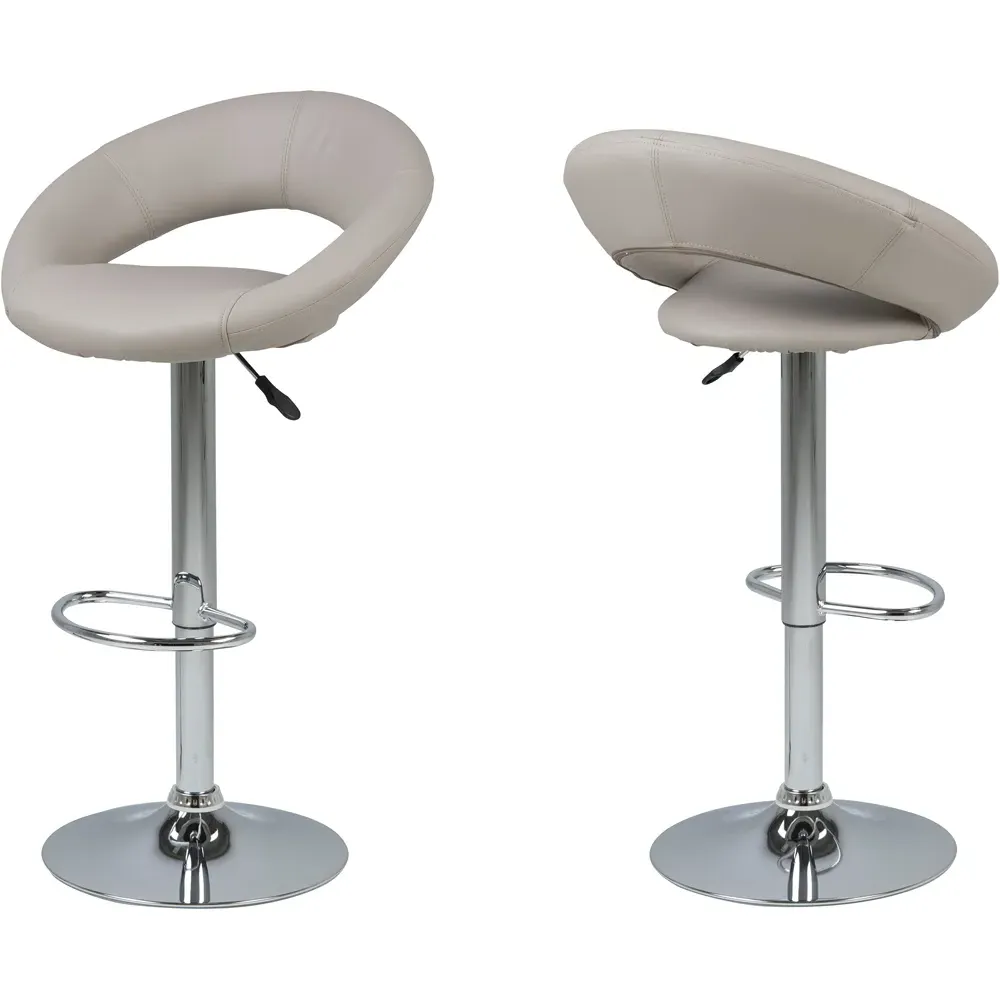 Florence Plump Swivel Bar Stool with Open Back - Grey
