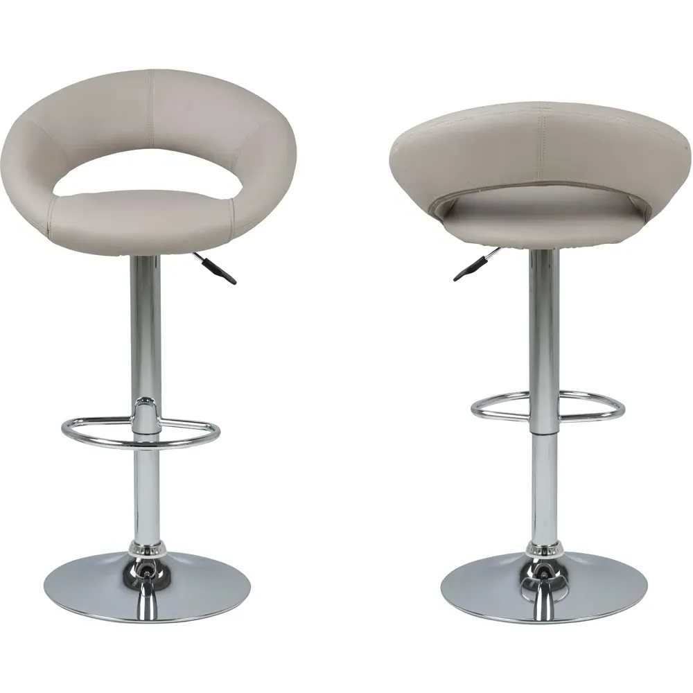 Florence Plump Swivel Bar Stool with Open Back - Grey