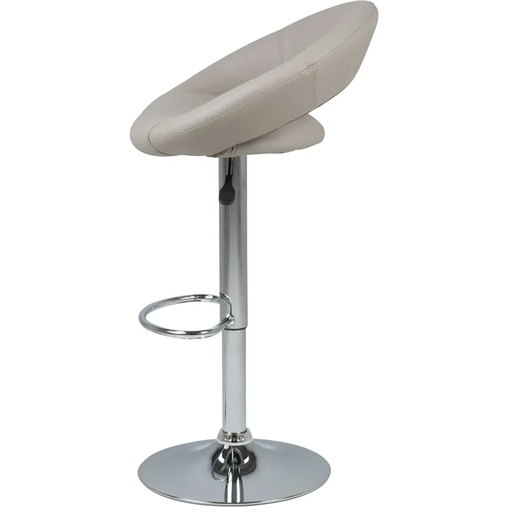 Florence Plump Swivel Bar Stool with Open Back - Grey