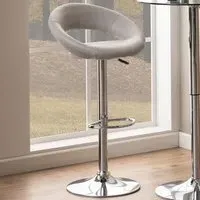 Florence Plump Swivel Bar Stool with Open Back - Grey