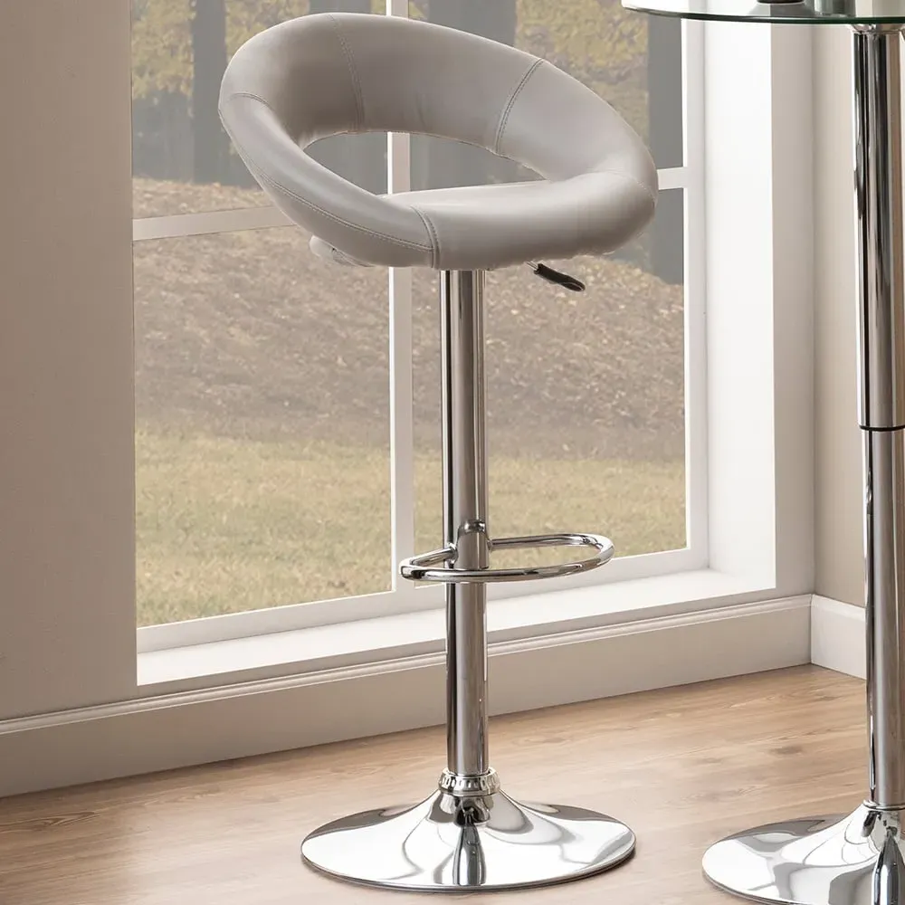 Florence Plump Swivel Bar Stool with Open Back - Grey