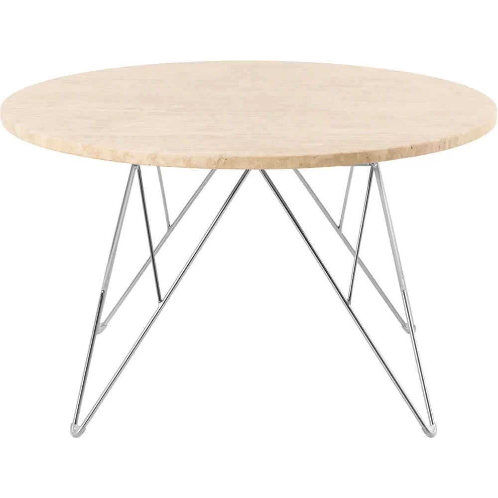 Florence Prunus Round Coffee Table - Beige, Travertine