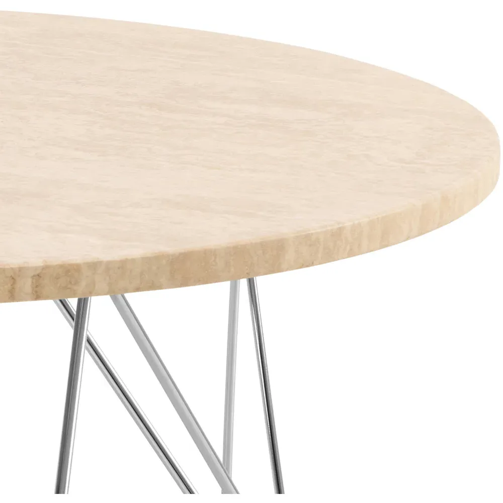 Florence Prunus Round Coffee Table - Beige, Travertine