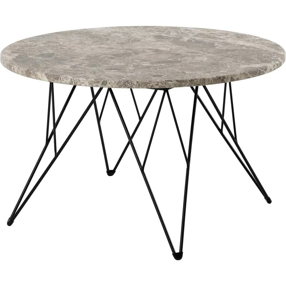 Florence Prunus Round Coffee Table - Brown Marble, Steel