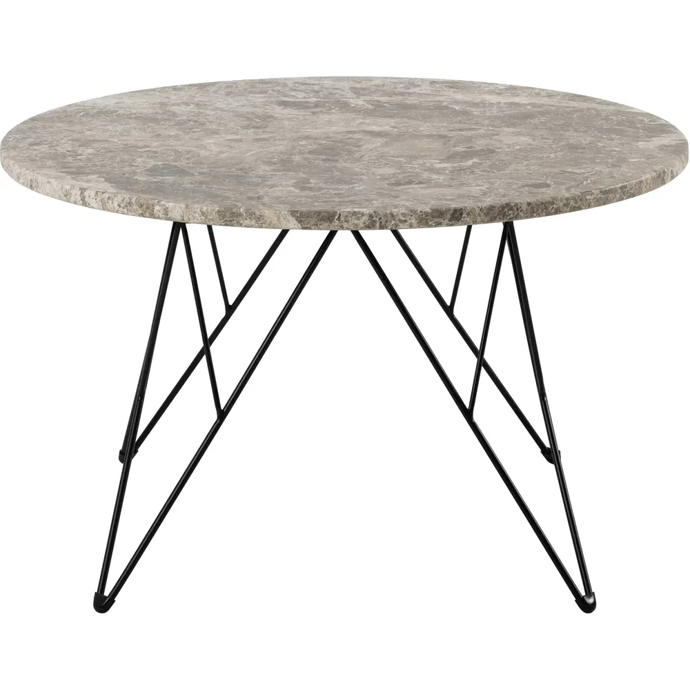 Florence Prunus Round Coffee Table - Brown Marble, Steel