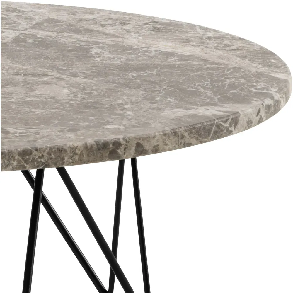 Florence Prunus Round Coffee Table - Brown Marble, Steel