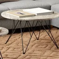 Florence Prunus Round Coffee Table - Brown Marble, Steel