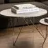 Florence Prunus Round Coffee Table - Grey Brown Marble, Chrome Steel