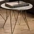Florence Prunus Round Side Table - Grey Brown Marble, Chrome Steel