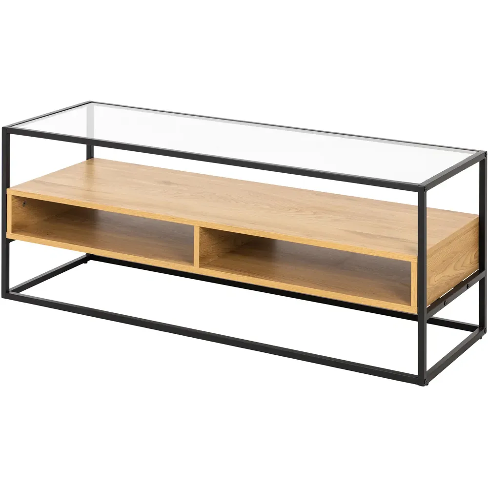 Florence Randolf 3 Shelf TV Unit - Black, Oak