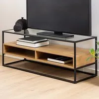 Florence Randolf 3 Shelf TV Unit - Black, Oak