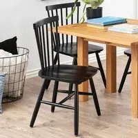 Florence Riano Set of 2 Dining Chairs - Black, Birch