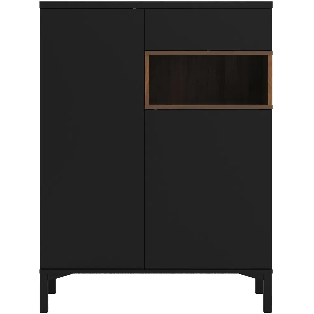 Florence Roomers 2 Door Sideboard with Drawer - Black, Walnut