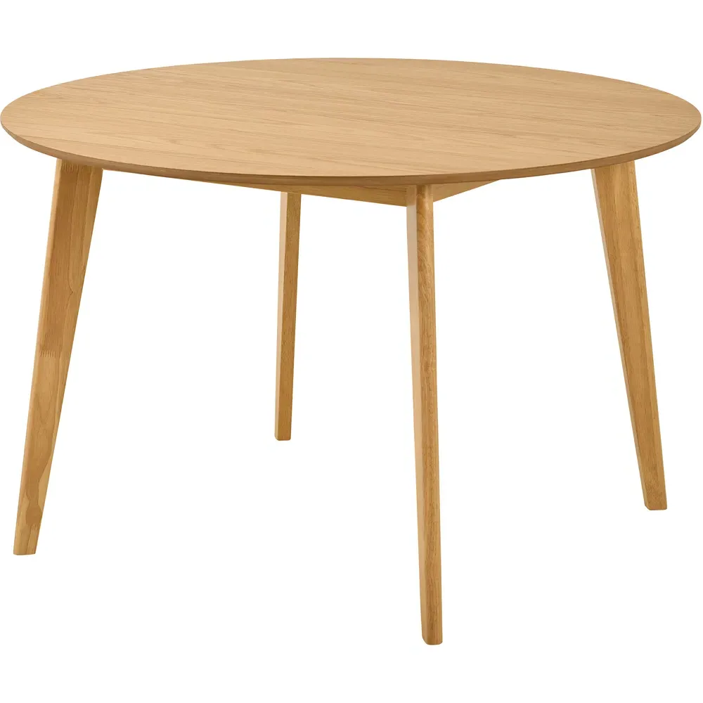 Florence Roxby 4-Seater Round Dining Table - Brown, Oak