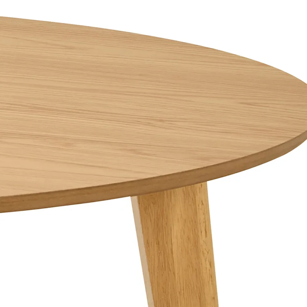 Florence Roxby 4-Seater Round Dining Table - Brown, Oak