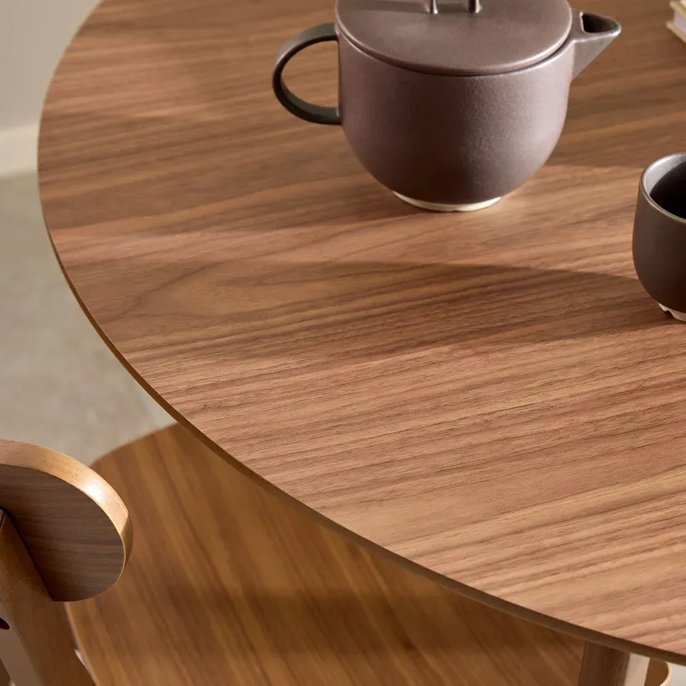 Florence Roxby 4-Seater Round Dining Table - Walnut