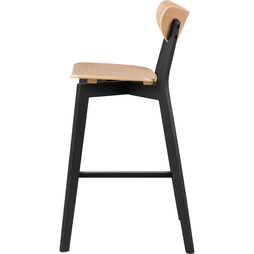 Florence Roxby Bar Stool Set of 2 - Black, Oak