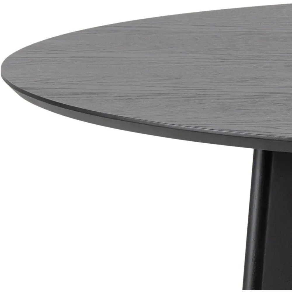 Florence Roxby Round Dining Table - Black, Oak