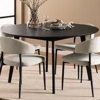 Florence Roxby Round Dining Table - Black, Oak