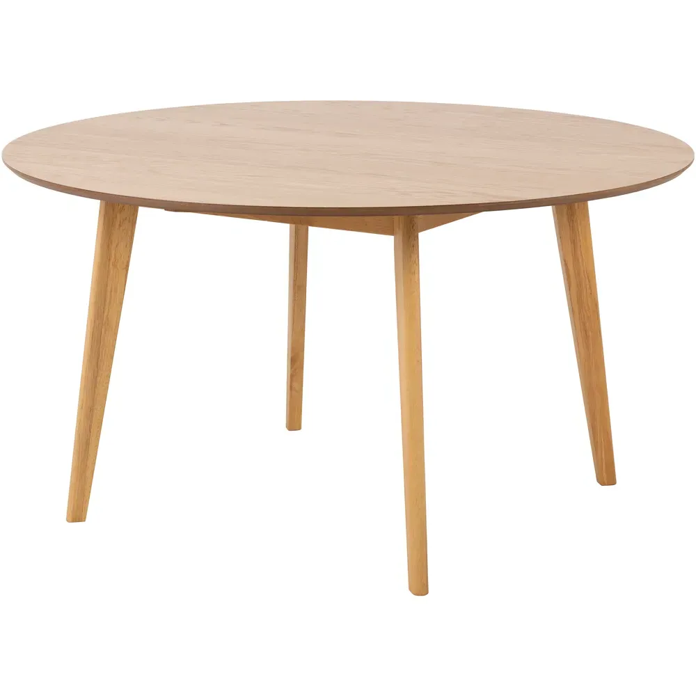 Florence Roxby Round Dining Table - Brown, Oak