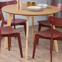 Florence Roxby Round Dining Table - Brown, Oak