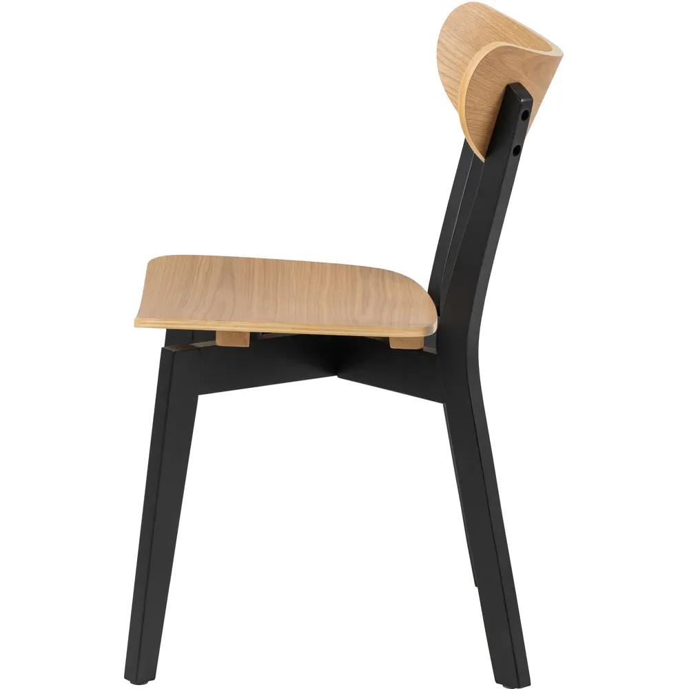 Florence Roxby Set of 2 Dining Chairs - Black, Oak