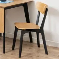 Florence Roxby Set of 2 Dining Chairs - Black, Oak