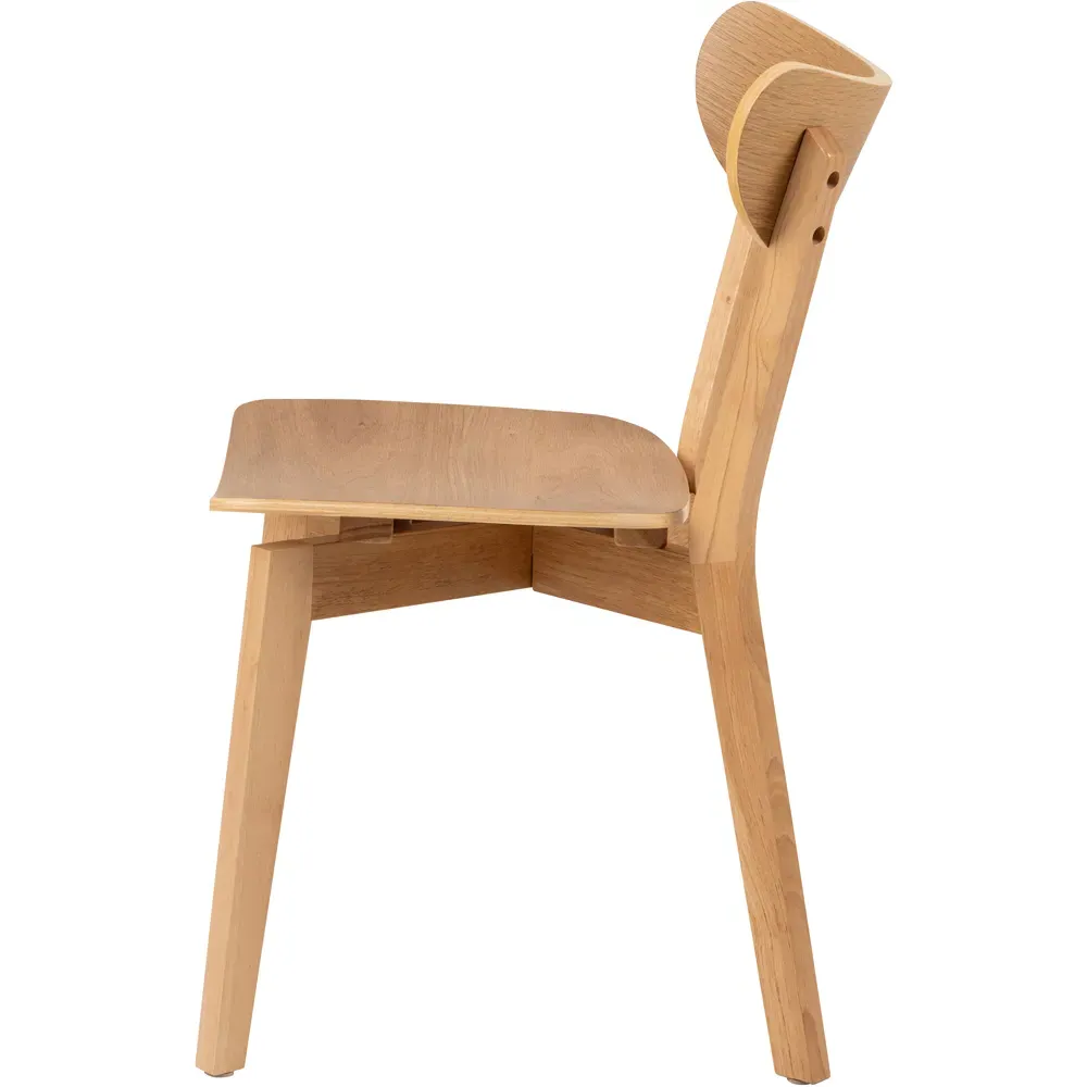 Florence Roxby Set of 2 Dining Chairs - Brown, Oak