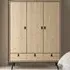 Florence Ry 3 Door 3 Drawer Wardrobe - Brown, Oak