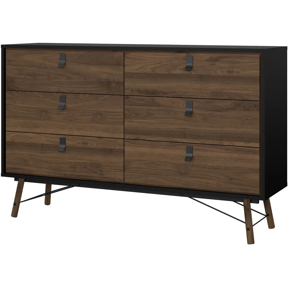 Florence Ry 6 Drawer Chest of Drawers - Brown, Walnut