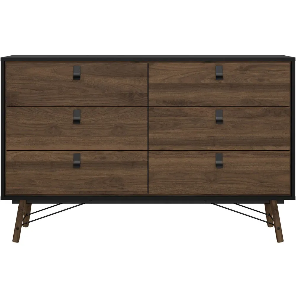 Florence Ry 6 Drawer Chest of Drawers - Brown, Walnut