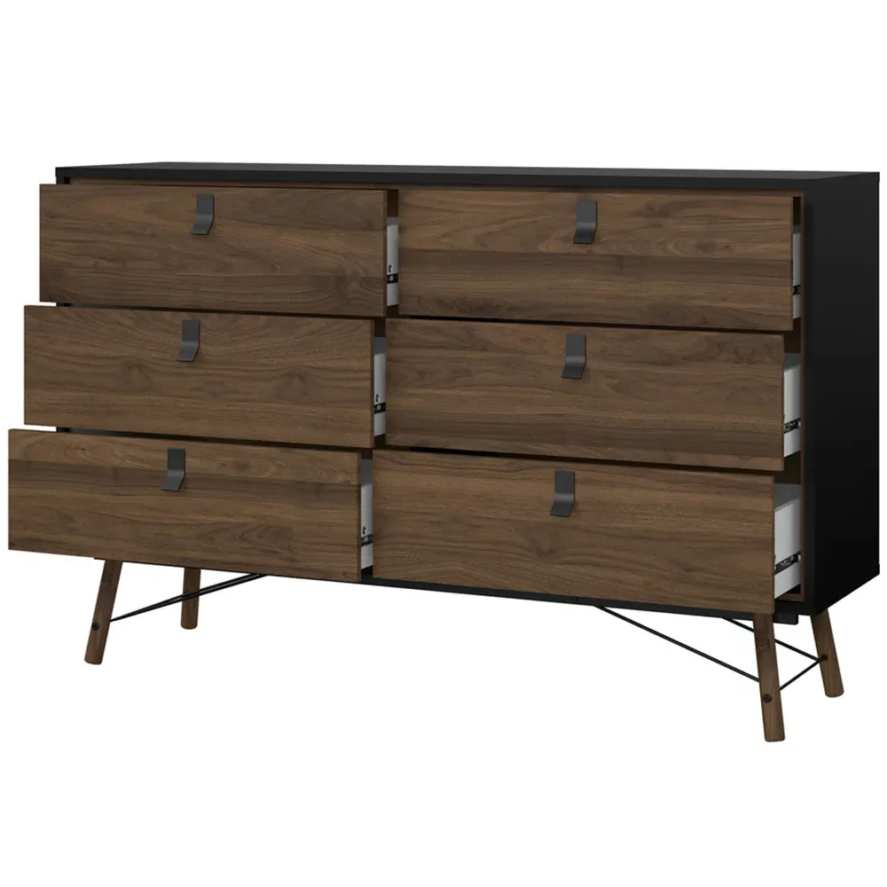 Florence Ry 6 Drawer Chest of Drawers - Brown, Walnut