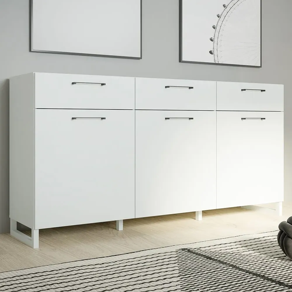 Florence Sali 3 Door Sideboard - Light Grey