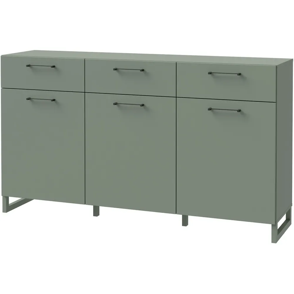 Florence Sali 3 Door Sideboard with Drawers - Sage Green
