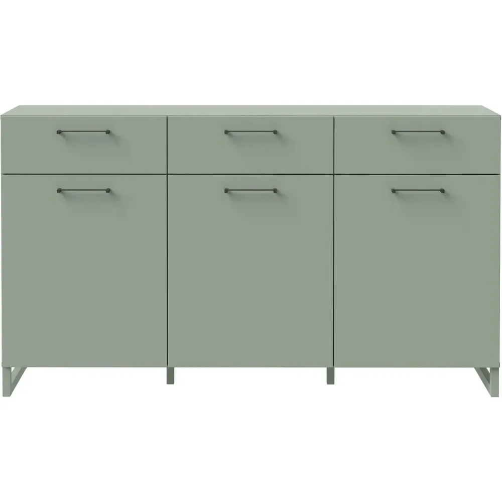 Florence Sali 3 Door Sideboard with Drawers - Sage Green