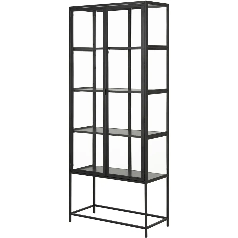 Florence Seaford 2 Door Display Cabinet - Black, Steel