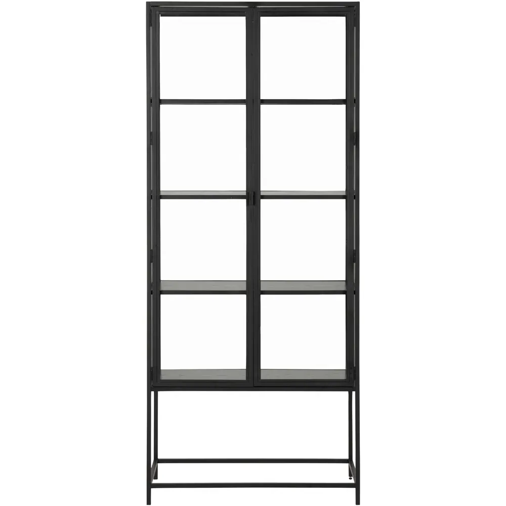 Florence Seaford 2 Door Display Cabinet - Black, Steel