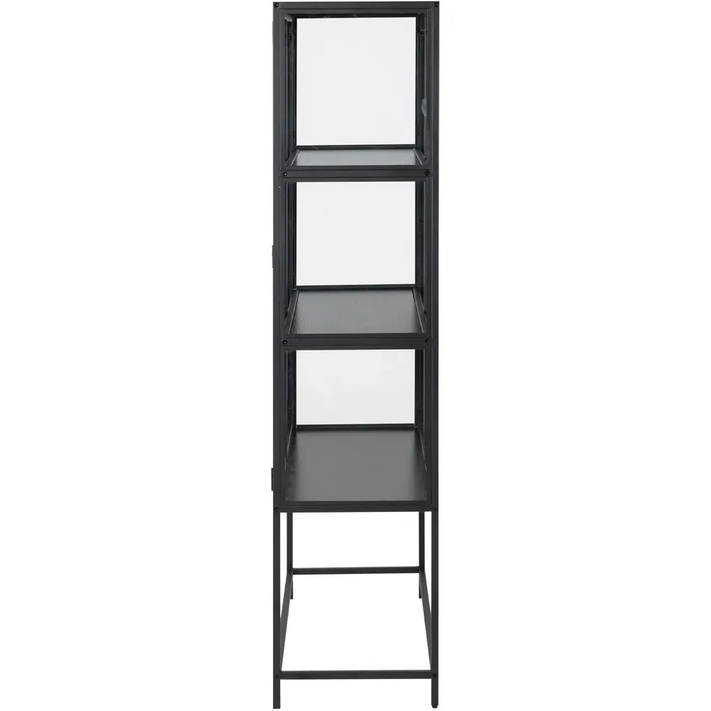 Florence Seaford 2 Door Glass Display Cabinet - Black
