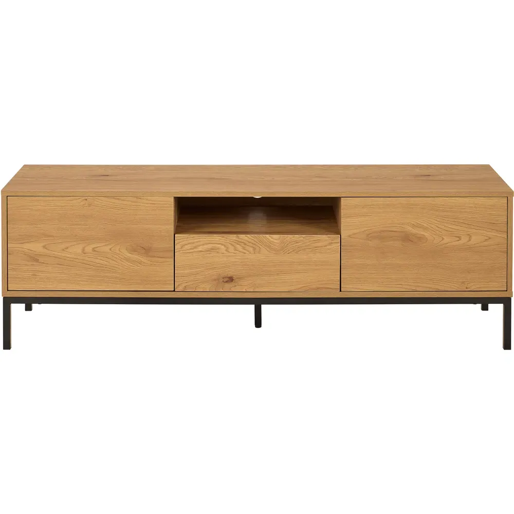 Florence Seaford 2 Door TV Unit with Drawer - Brown, Oak