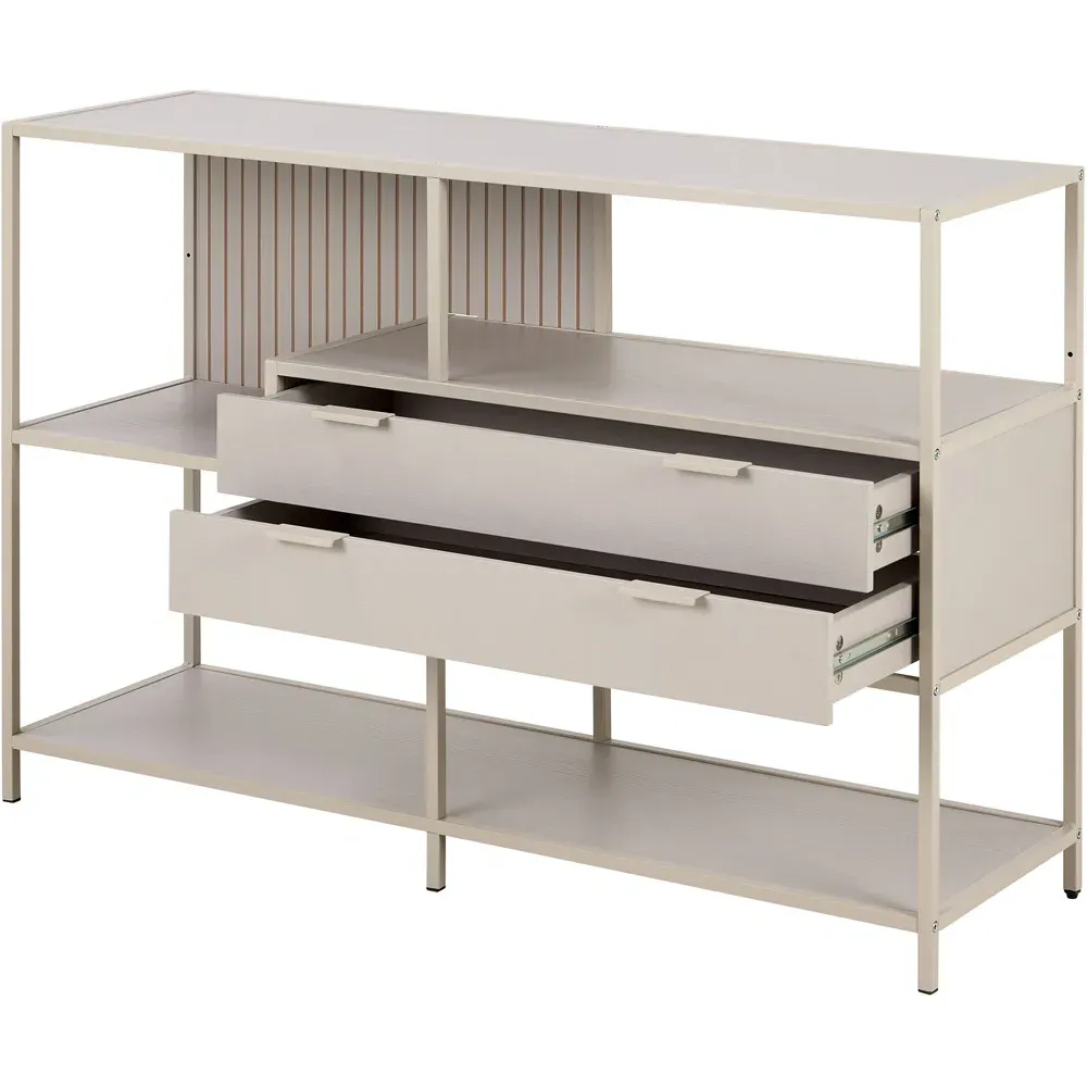 Florence Seaford 2 Drawer 3 Shelf Display Unit - Grey