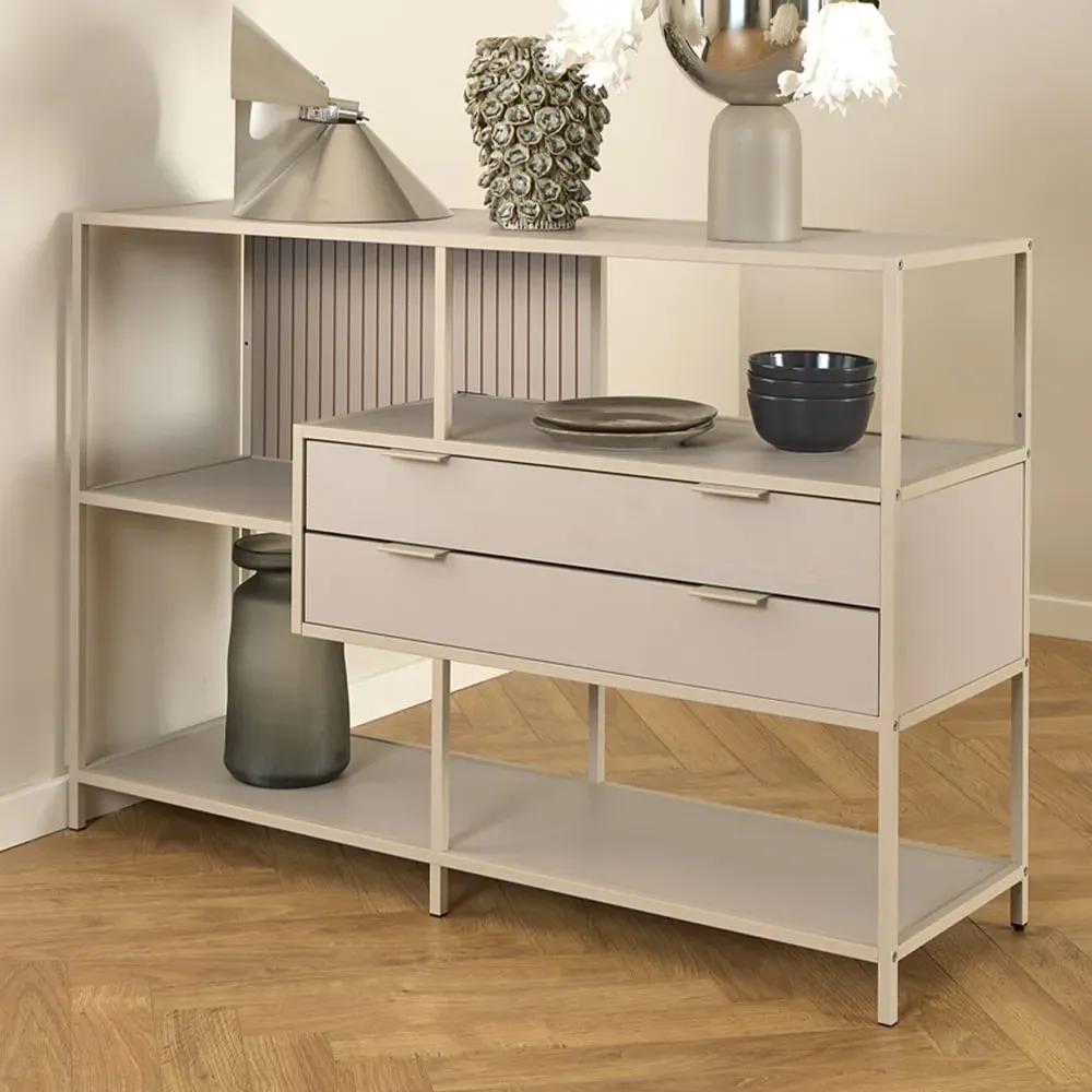 Florence Seaford 2 Drawer 3 Shelf Display Unit - Grey