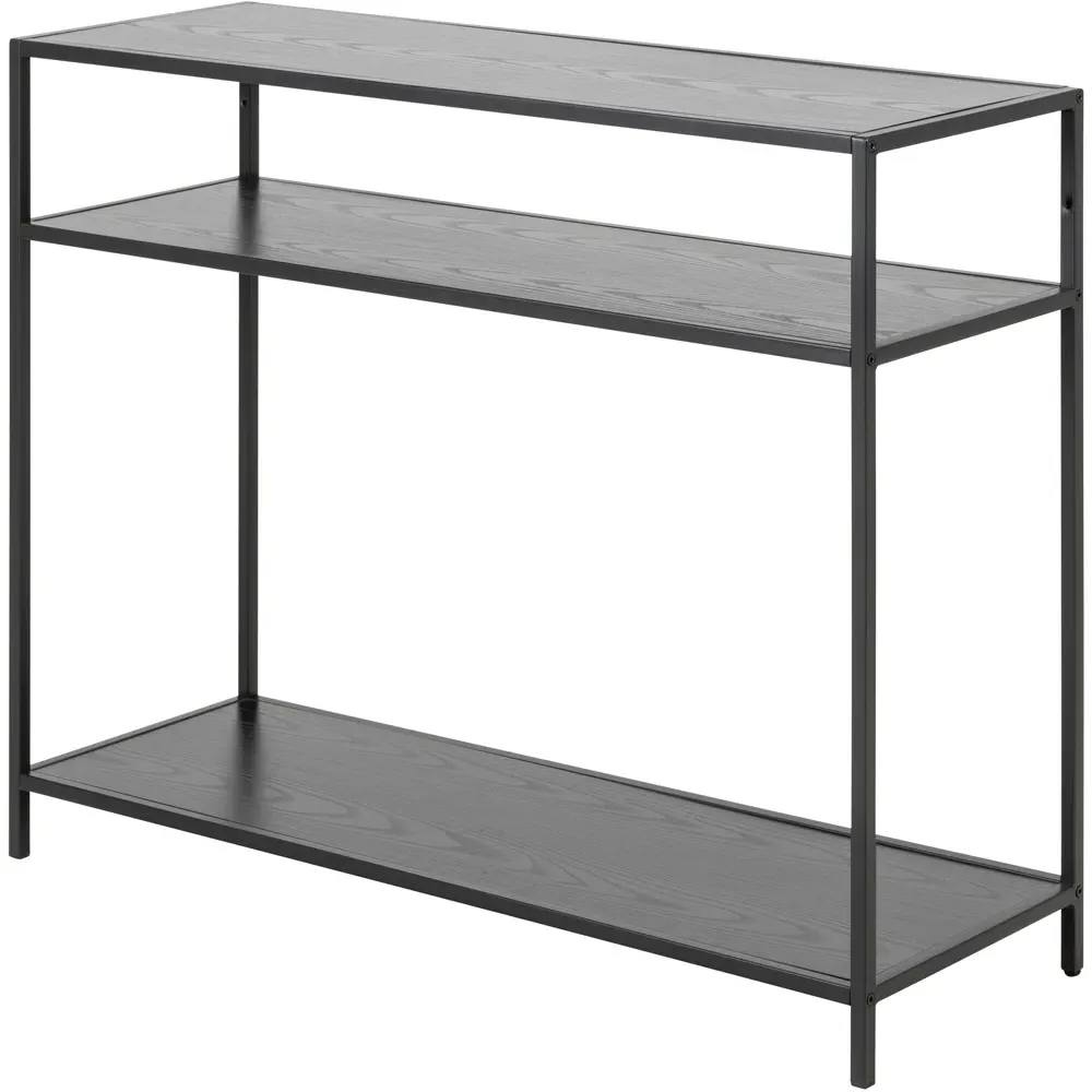Florence Seaford 2 Shelf Console Table - Black