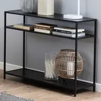 Florence Seaford 2 Shelf Console Table - Black