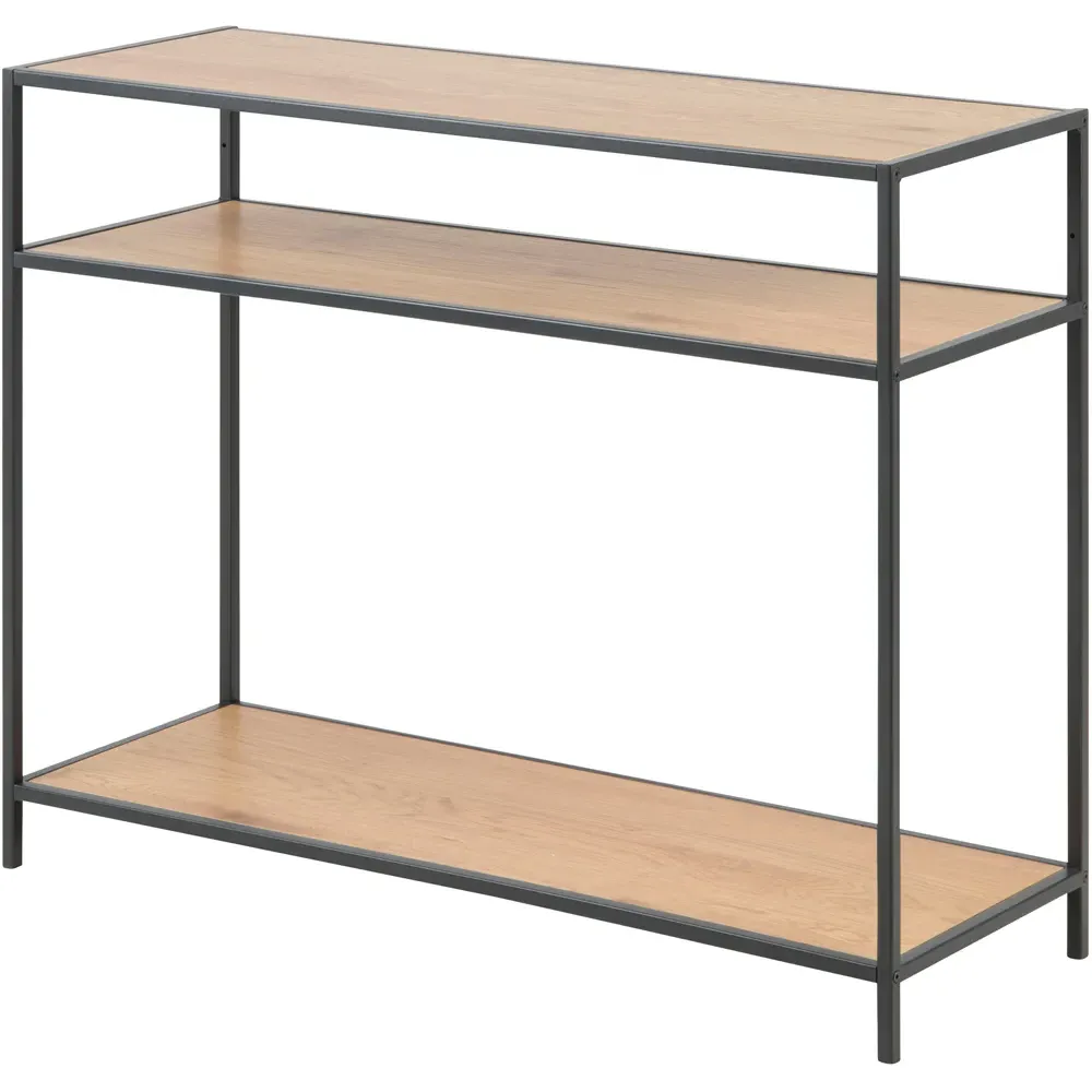 Florence Seaford 2 Shelf Console Table - Black, Oak