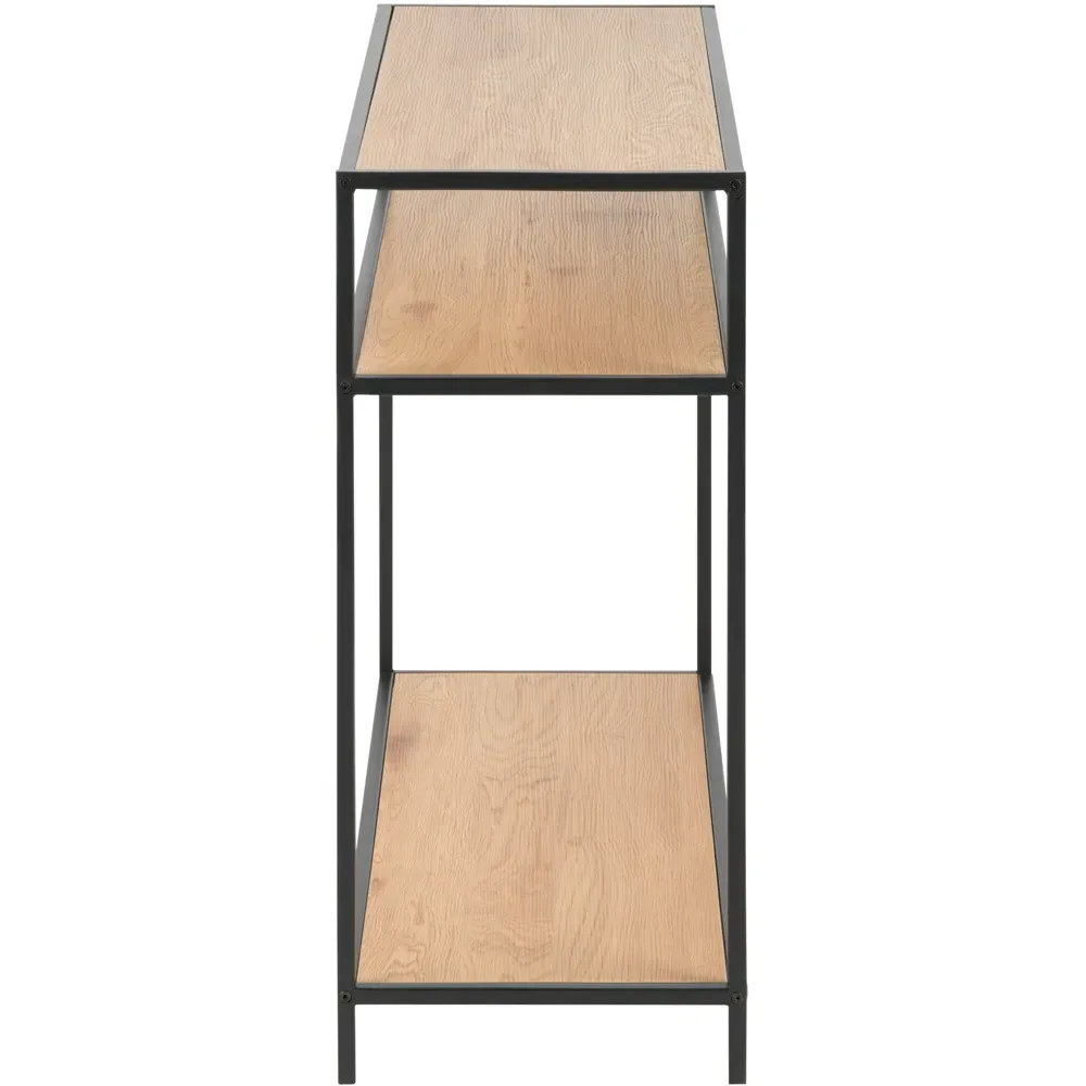 Florence Seaford 2 Shelf Console Table - Black, Oak