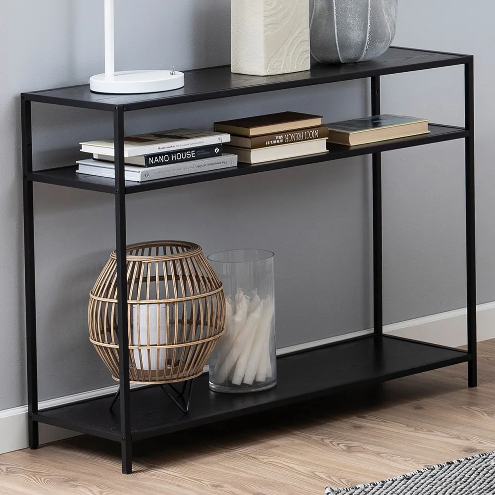 Florence Seaford 2 Shelf Console Table - Black image