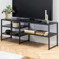 Florence Seaford 3 Shelf TV Unit - Black, Metal